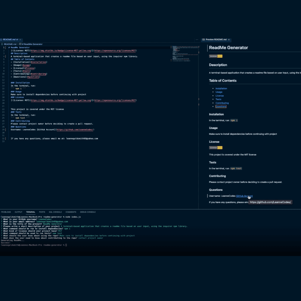 ReadMe Generator